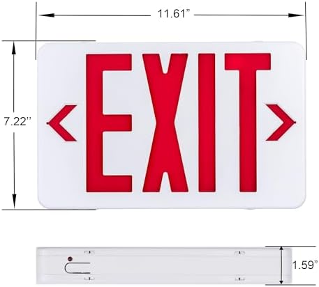 Gruenlich Emergency Exit Sign for Business, Battery Backup, 6 Pack - Image 4