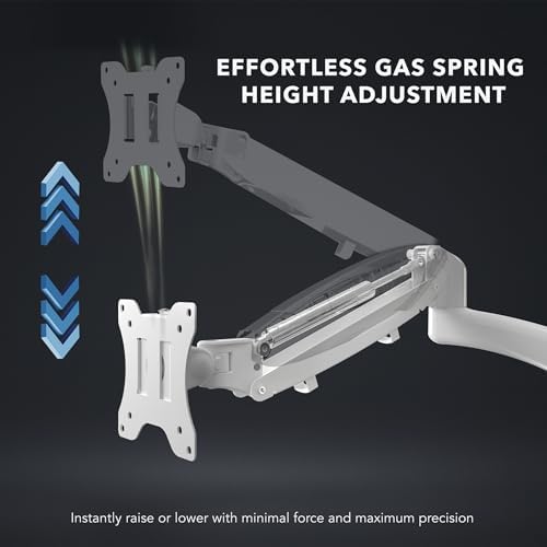 Mount-It! Triple Monitor Desk Mount, 13-27" Screens, White - Image 3