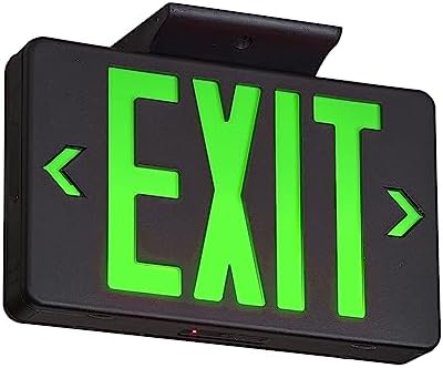 TANLUX Green Exit Sign with Black Housing, LED Emergency Exit Light with Battery Backup, UL Listed, Hardwired Exit Signs with Emergency Lights, Commercial Emergency Lights for Business - 1 Pack by Unknown