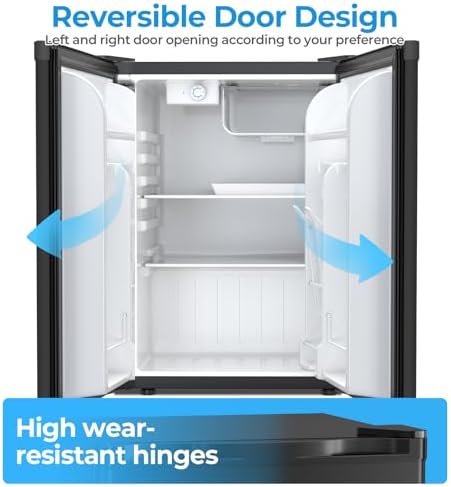 Antarctic Star 2.56 Cu.ft Single Door Compact Refrigerator with Mini Freezer, Adjustable Temperature Control with Removable Glass Shelves, Perfect for Homes, Offices, Dorms, Black - Image 6