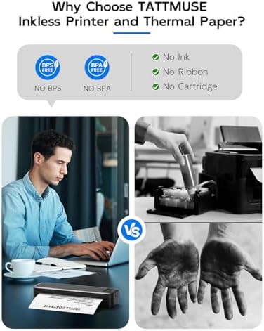 Portable Printers Wireless for Travel, Inkless Thermal Printer with Case - Image 3