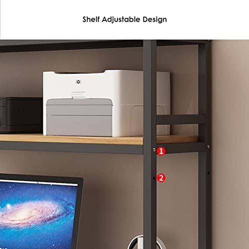 Desk Shelf Organizer - Desktop Bookshelf Metal, Computer Desk Desktop Storage Rack, 2-tier Book Display Rack, Wrought Iron Desk Ornament Decorative Rack, Easy To Install ( Size : 135*32*90cm ) - Image 4