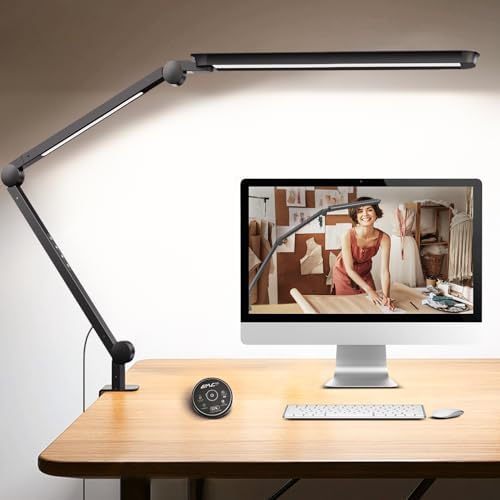 LED Desk Lamp with Clamp, 4CCT Table Lights for Home Office Puzzle Painting by SUNLINKCO