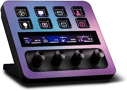 MightySkins Carbon Fiber Skin Compatible with Elgato Stream Deck + - Royal Haze | Protective, Durable Textured Carbon Fiber Finish | Easy to Apply, Remove, and Change Styles | Made in The USA by MIGHTY+SKINS