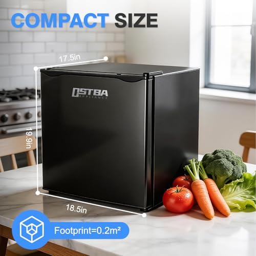 OSTBA 1.7 Cu.ft Mini Fridge with Freezer, Small Refrigerator, Black - Image 6