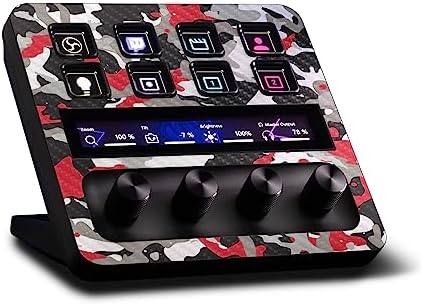 MightySkins Carbon Fiber Skin Compatible with Elgato Stream Deck + - Red Camo | Protective, Durable Textured Carbon Fiber Finish | Easy to Apply, Remove, and Change Styles | Made in The USA by MIGHTY+SKINS