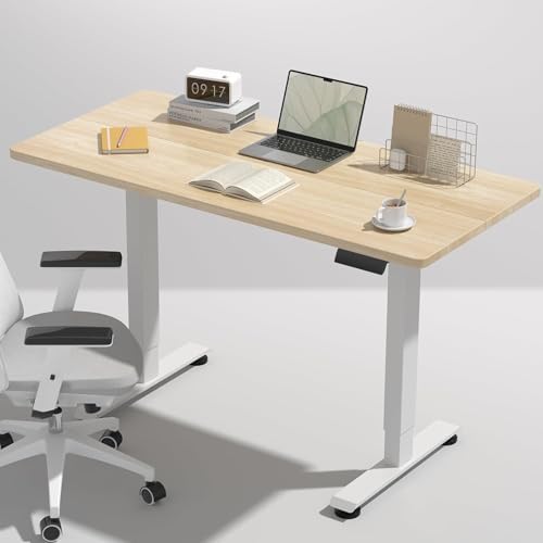 Veken 47.2 Inch Large Electric Standing Desk, Gaming Table, Nature by Veken