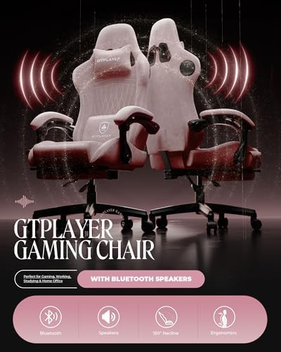 GTPLAYER Gaming Chair, Comfort Computer Office Chair for Adults, Pink - Image 3