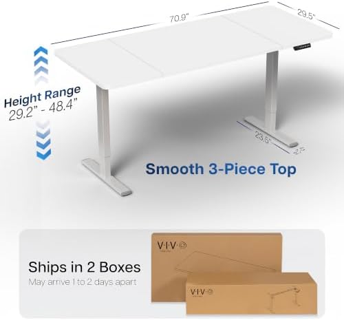 VIVO White 71 x 30 in Standing Desk, DESK-KIT-1G7W - Image 3