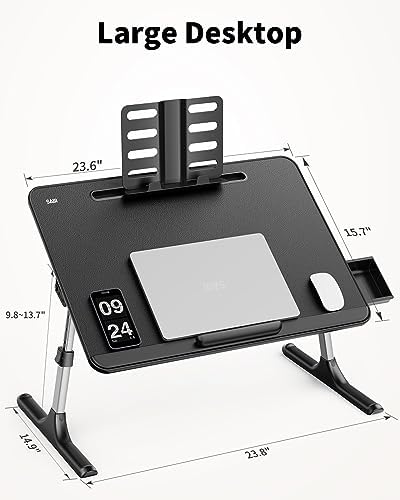 SAIJI Lap Desk for Bed, X-Large Foldable Laptop Table with Book Stand - Image 6