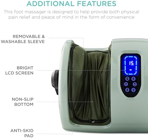 Best Choice Products Heated Shiatsu Foot Massager for Pain Relief, Plantar Fasciitis, Neuropathy, Blood Circulation w/Compact Design - Sage - Image 6