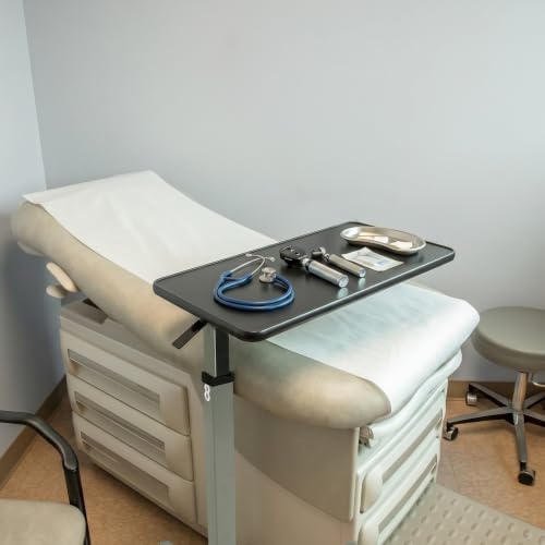 Vaunn Medical Cart Adjustable Overbed Table with Wheels – Rolling Bedside Table for Hospital, Portable Standing Cart & Laptop Desk for Bed, Couch, Wheelchair - Image 2