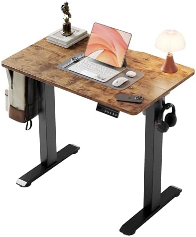 YDN Electric Standing Desk, 32x19 Inch, Rustic Brown by YDN