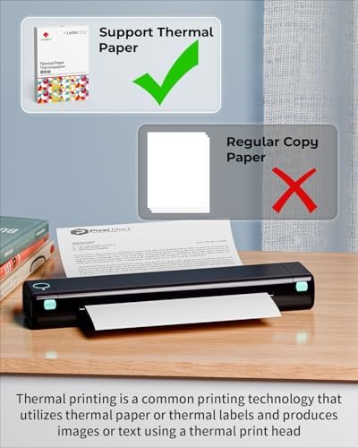 Phomemo Portable Printers Wireless for Travel, M08F Thermal Bluetooth Printer Support for 8.5"x11" US Letter, Small Inkless Printer Compatible with iOS, Android, Laptop for Car, Office, Home - Image 5