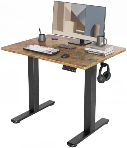Claiks Electric Small Standing Desk, 32x19 Inch, Rustic Brown by CLAIKS
