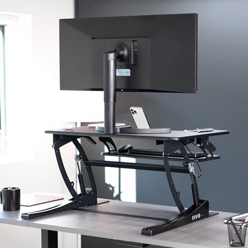VIVO Black 32 inch Standing Desk Converter, DESK-V000VS - Image 6