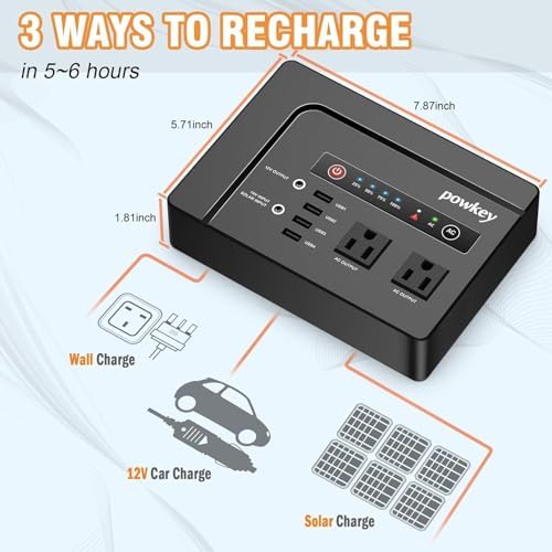 powkey 200W Portable Power Bank with AC Outlet 120V, 146Wh Power Station - Image 4