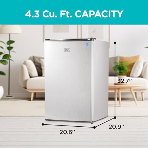 BLACK+DECKER 4.3 Cu. Ft. Compact Refrigerator, BCRK43V, Stainless Look - Image 2