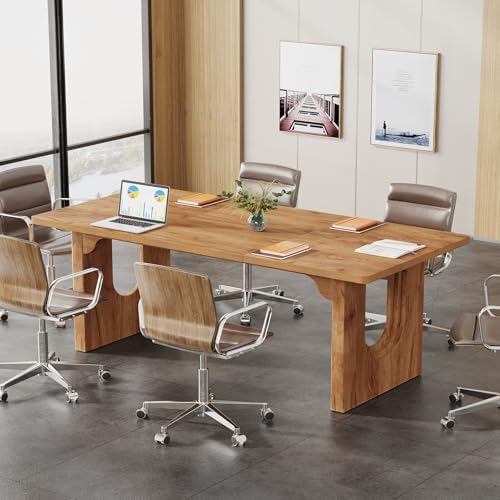Tribesigns Modern Executive Desk, 70.9" Large Office Computer Desk, Conference Table Meeting Room Table, Simple Workstation Business Furniture for Home Office, Brown - Image 4