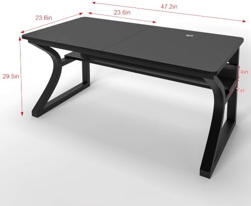 Wood Computer Desk Table for Office Gaming Pc (Carbon Fiber - Black, 47") - Image 3