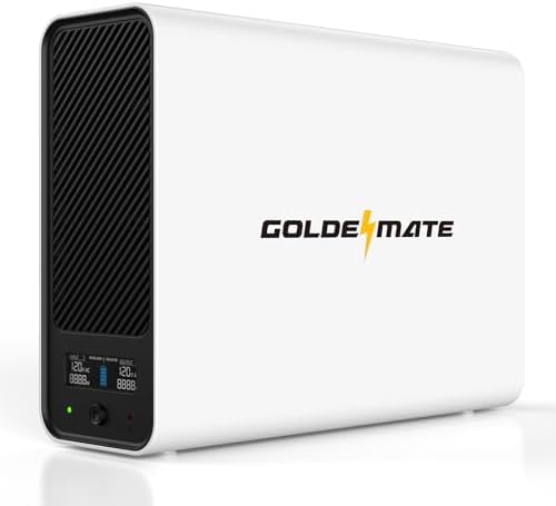 GOLDENMATE 1000VA/600W Lithium UPS Battery Backup & Surge Protector, White by GOLDENMATE