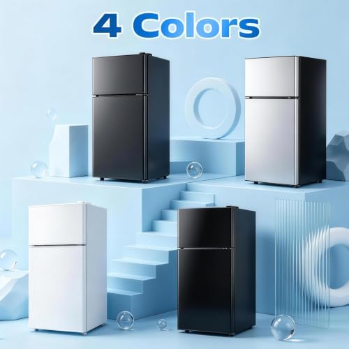 DEMULLER 2.4 Cu.Ft Small Refrigerator with Freezer Dorm Mini Fridge with Removable Plastic Shelves Mini Refrigerator Ideal for Home, Office,Dormitory Gray - Image 3