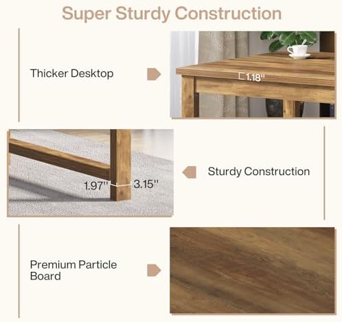 Tribesigns Modern Computer Desk, 63 x 31.5 inch Large Office Desk Computer Table Study Writing Table Workstation for Home Office, Brown Wood - Image 7