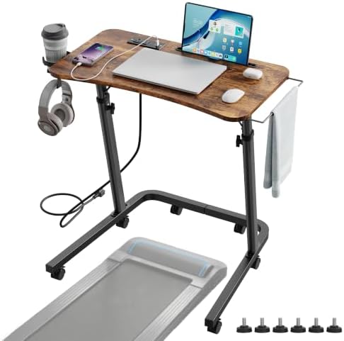 Adjustable Height Standing Desk for Walking Pad, Treadmill Desk with Wheels by Unknown