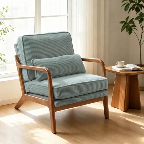Karl home Mid-Century Modern Accent Reading Chair, Teal by Karlhome