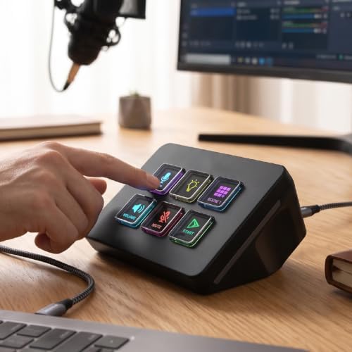 Jiawu Stream Controller Deck, 6 Customizable Keys (Black) - Image 4