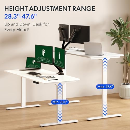 FLEXISPOT 63"x28" Electric Standing Desk, White - Image 5