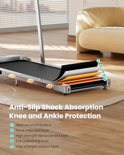 Abonow Walking Pad with Handle Bar - 2 in 1 Under Desk Treadmill - Image 4