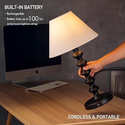 O'Bright Ember Rechargeable Table Lamp (Black_Baluster) - Image 3