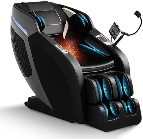 Luxury 4D Full Body Massage Chair with Calf Kneading, Zero Gravity SL-Track Shiatsu Recliner ,18 Auto Modes & 6 Massage Techniques,Lumbar & Calf Heating,Foot Roller,Voice/App/Touch Control,Body Scan by GOLINYOUBIZRelaxLiving