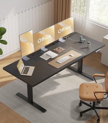 OffiGo 79 Inch Executive Electric Standing Desk Height Adjustable, Black - Image 2