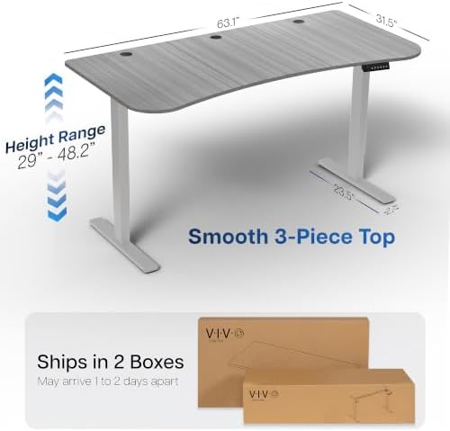 VIVO Dark Gray 63 x 32 in Standing Desk, DESK-KIT-1G1G - Image 3