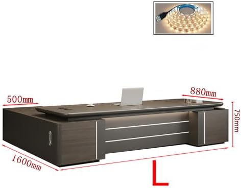 L Shaped Executive Desk with Drawers & Storage, Modern Wood Executive Office Desk Computer Table for Home Office Furniture Setup, Management Workstation for Workplace or Office(A-Left, L3.2M/126IN) - Image 2
