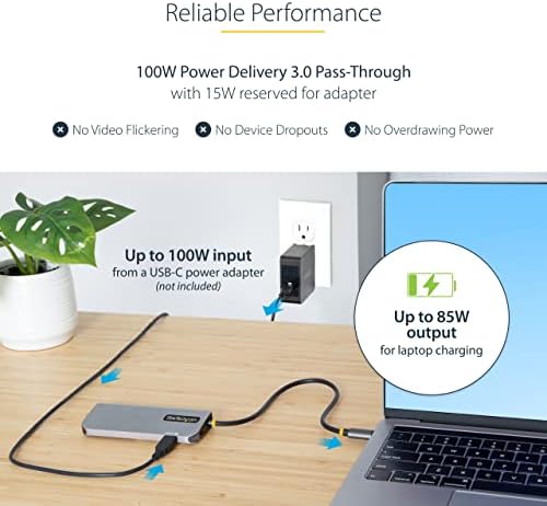 StarTech 6-in-1 USB-C Hub, 4K HDMI HDR10, 3X USB-A 5Gbps, GbE, 100W - Image 6
