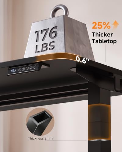 Standing Desk, 55 × 24 Inches Electric Height Adjustable, Home Office - Image 4
