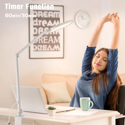 LitONES LED Desk Lamp for Home Office with Clamp, White - Image 6