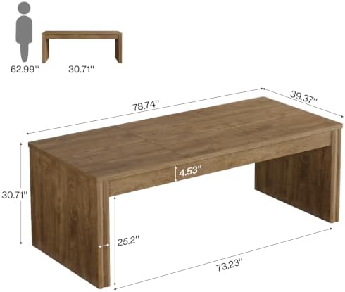 Tribesigns 79" Large Executive Desk with Wide Tabletop for Home Office - Image 2
