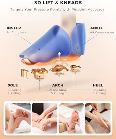EaseZen Foot Massager with Heat for Neuropathy Plantar Fasciitis Relief - Image 6