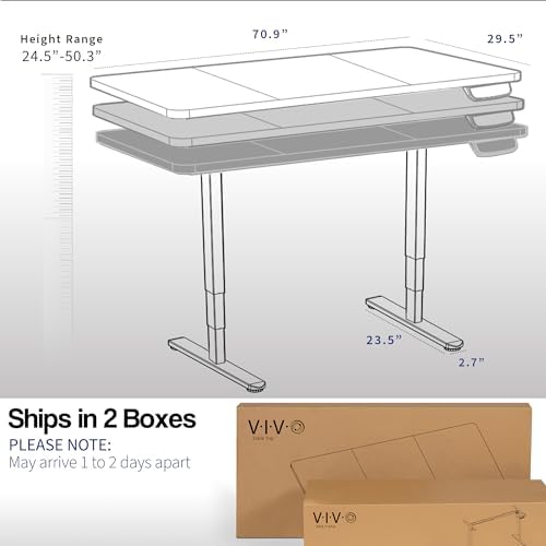 VIVO White Dry Erase 71 x 30 in Standing Desk, DESK-KIT-2W7WE - Image 3