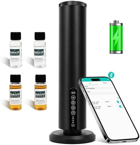 Rechargeable Cordless 1500 Sq Ft Waterless Essential Oil Diffuser Bluetooth by DAKISTF