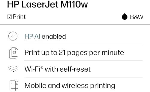 HP LaserJet M110w Wireless Black & White Printer, Print, Fast speeds, Easy Setup, Mobile Printing, Best-for-Small Teams - Image 2