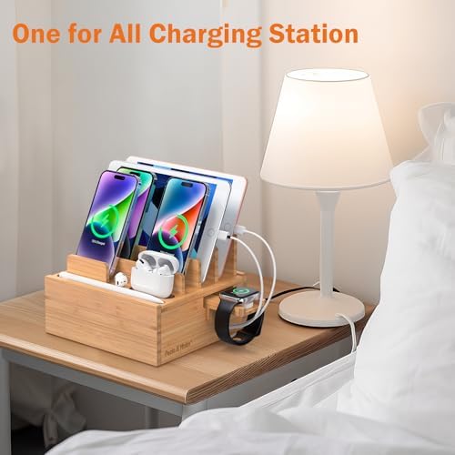 Pezin & Hulin Bamboo Charging Station for Multiple Devices with 5-Port HUB - Image 6