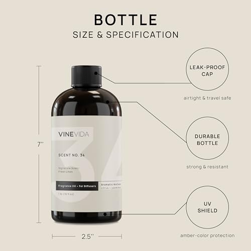 VINEVIDA Fresh Linen Fragrance Oil for Cold Air Diffusers - 16 Fl Oz - Essential Oils for Diffuser Oil Refill & Air Freshener Room Spray - Image 5