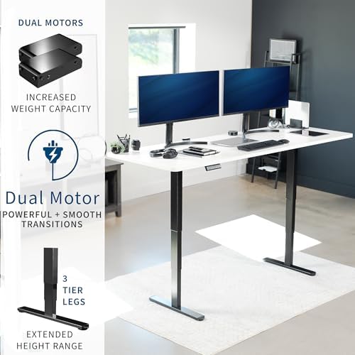 VIVO White 83 x 30 in Standing Desk, DESK-KIT-2B8W - Image 4