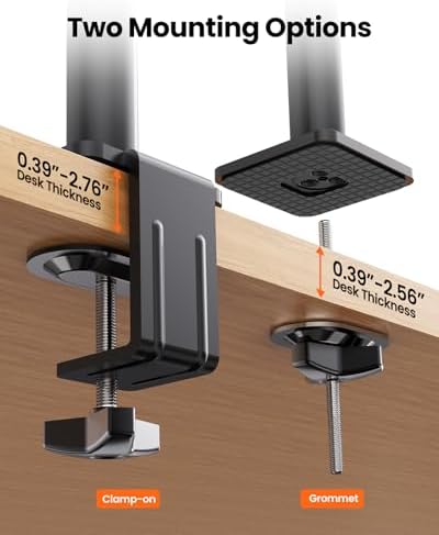ErGear Dual Monitor Stand, Stacked Monitor Mount for 13-33″ Screens, Up to 19.8 lbs/Arm, Enhanced Stability with Integrated C-Clamp, Upgraded Cable Management, VESA 75x75/100x100mm, Home Office Gaming - Image 4