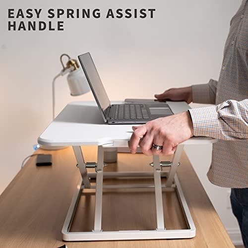 VIVO White 26 in Single Top Standing Desk Converter, DESK-V001JW - Image 3
